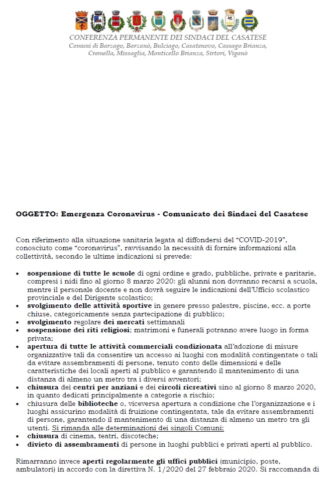 Comunicaz. Decreto del 1.03.2020 pagina1