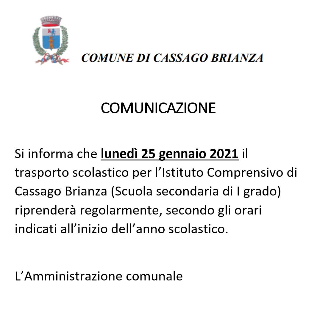 Comunicazione trasporto 25gennaio2021