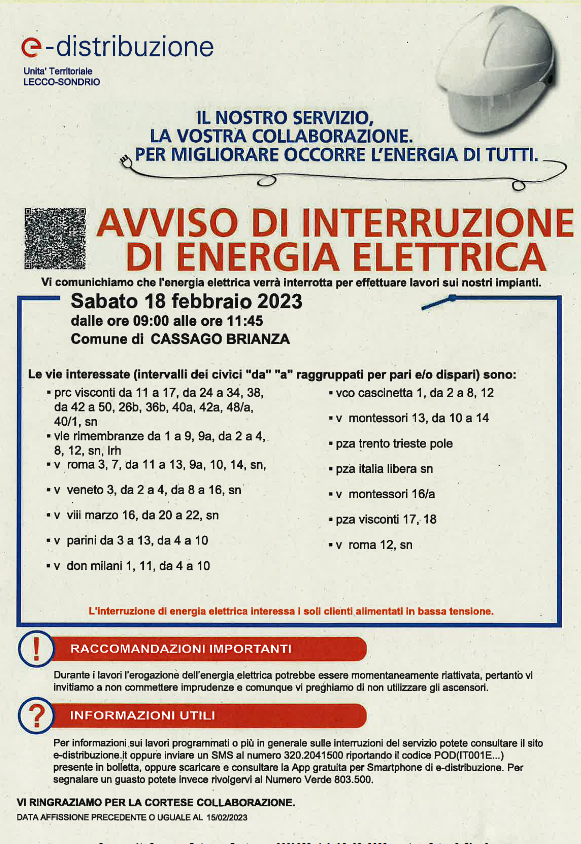 iNTERRUZIONE CORRENTE